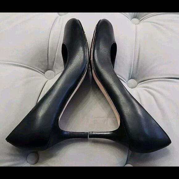 COLE HAAN + NikeAir Black Leather Round Toe Pumps Heels Womens Shoes 8 B $298